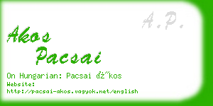 akos pacsai business card